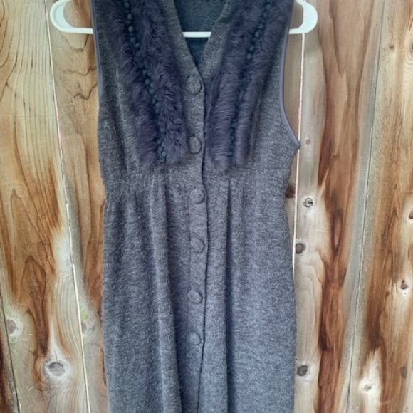 Ryu small fur detail button dress - Picture 1 of 6